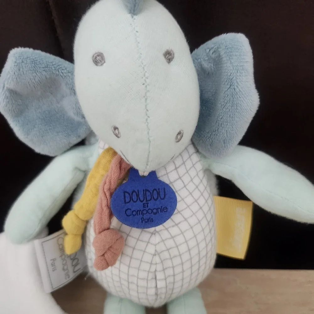 Doudou‎ et Campagnie Paris Calinosaure Dino Teal Doll Plush 10